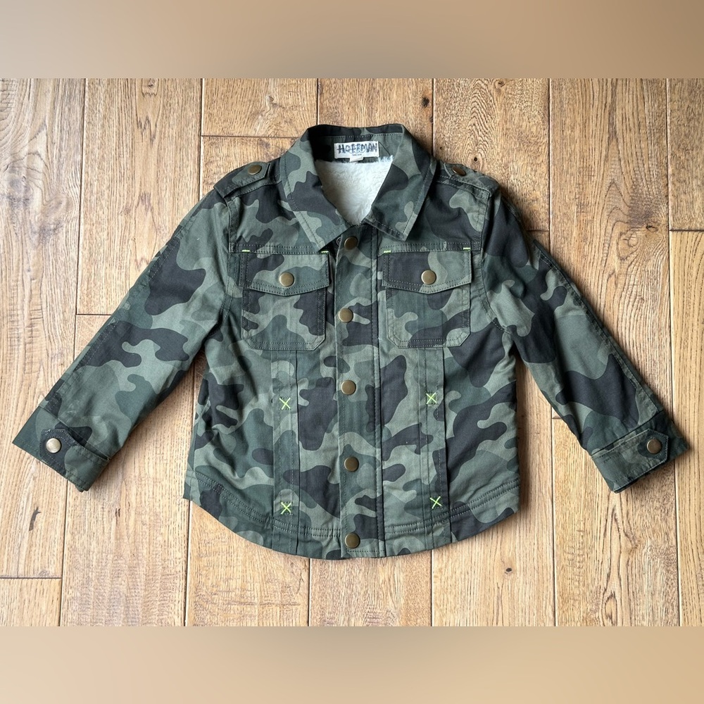 Egg New York Boys Camo Print Fur Lined Jacket size 4